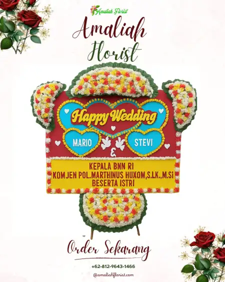Papan Bunga Pernikahan Sindanglaka
